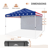 EAGLE PEAK Commercial Pop up Canopy with 1 Sidewall, Heavy Duty Canopy Tent 12x12, Roller Bag and 4 Weight Bags - Eagle Peak Canopy and Outdoor Products