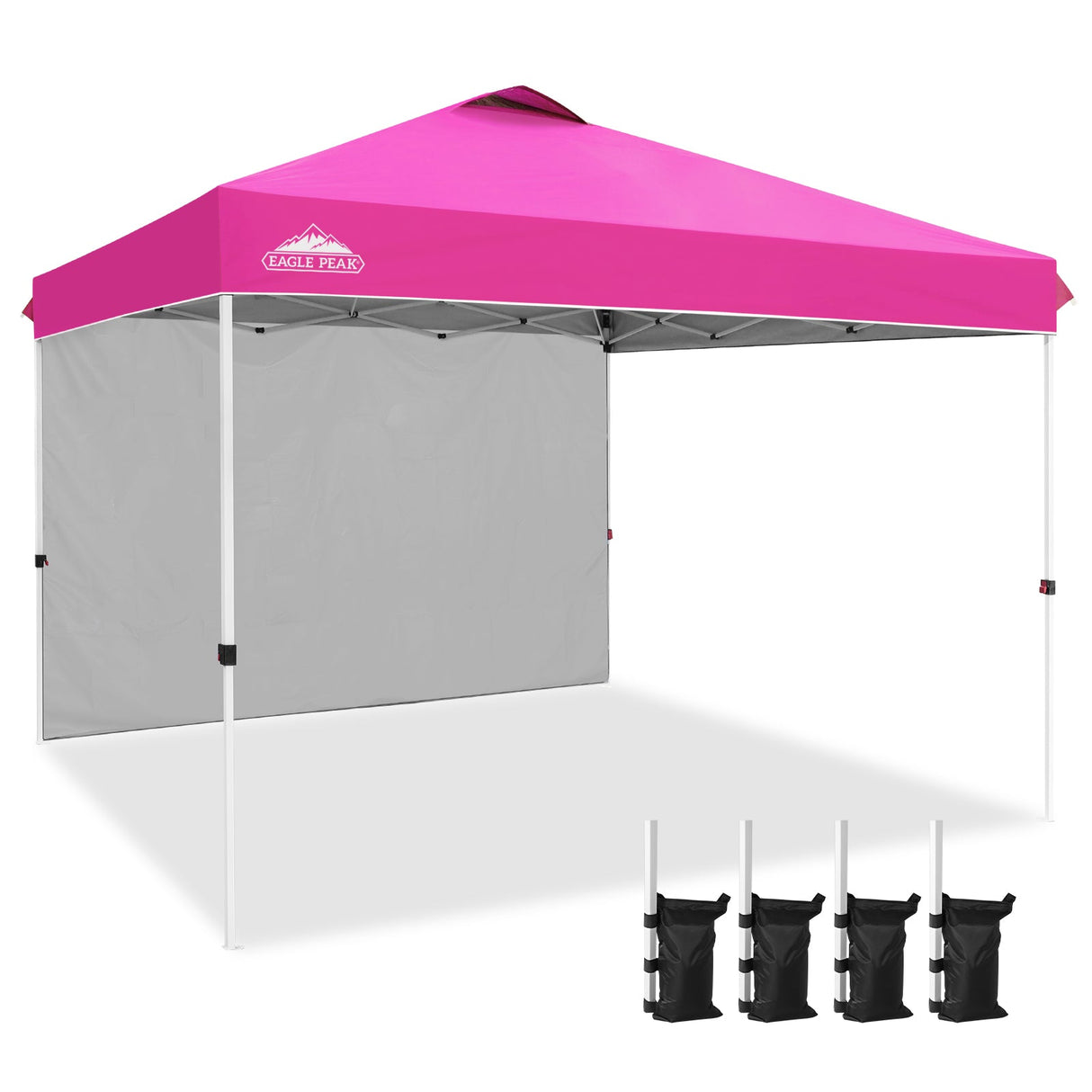 EAGLE PEAK Commercial Pop up Canopy with 1 Sidewall, Heavy Duty Canopy Tent 12x12, Roller Bag and 4 Weight Bags - Eagle Peak Canopy and Outdoor Products