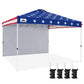 EAGLE PEAK Commercial Pop up Canopy with 1 Sidewall, Heavy Duty Canopy Tent 12x12, Roller Bag and 4 Weight Bags - Eagle Peak Canopy and Outdoor Products