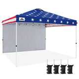 EAGLE PEAK Commercial Pop up Canopy with 1 Sidewall, Heavy Duty Canopy Tent 12x12, Roller Bag and 4 Weight Bags - Eagle Peak Canopy and Outdoor Products