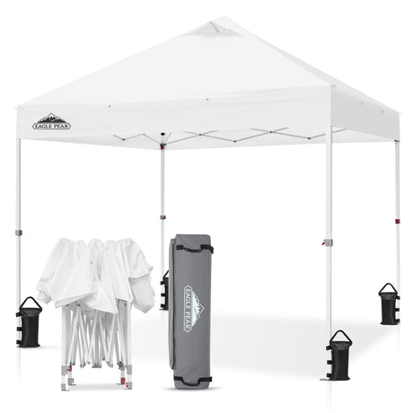 EAGLE PEAK CP100 10x10 Heavy Duty Industrial Commercial Canopy Tent with 100 Sqft of Shade (White) - Eagle Peak Canopy and Outdoor Products