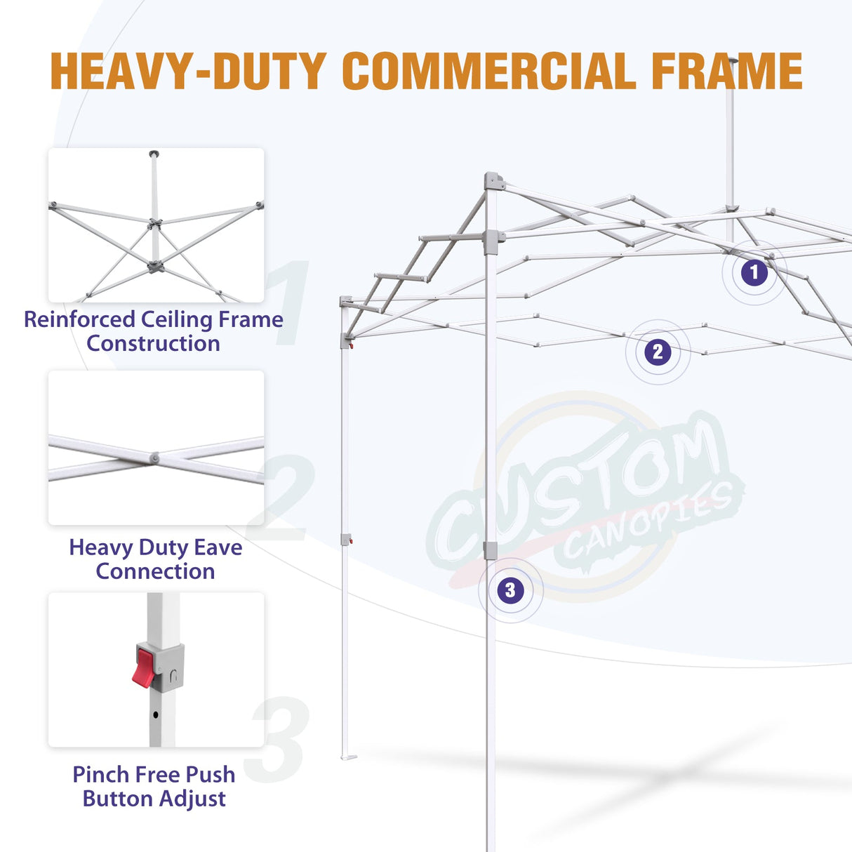 EAGLE PEAK CP100 Steel Square Leg Heavy Duty Commercial Custom Canopy Tent 10x10 - CLICK TO CONFIGURE - Package Prices Start at $599.00 - Eagle Peak Custom Canopy Tent