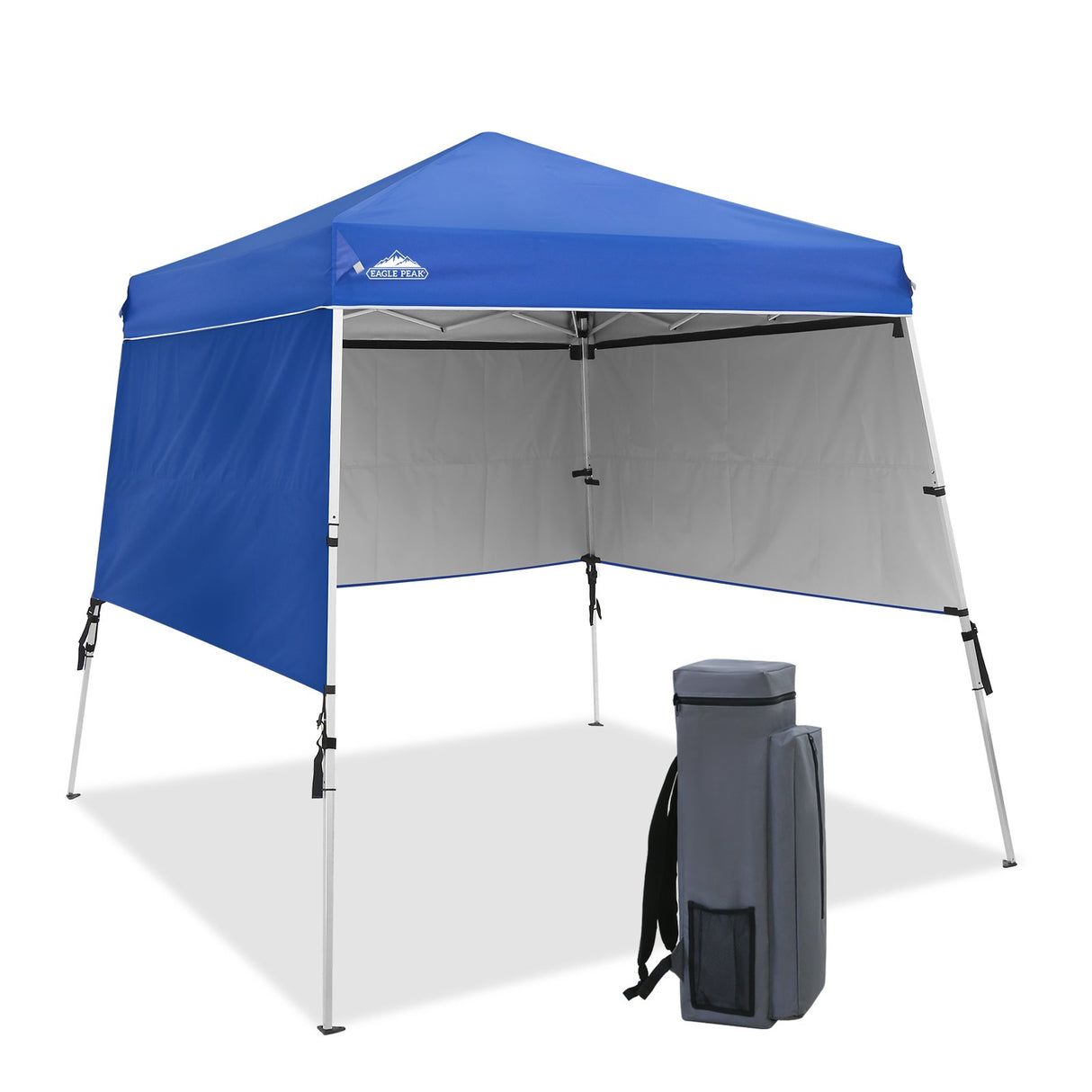 EAGLE PEAK Day Tripper 8x8 Aluminum Super - Lightweight Slant Leg Pop Up Canopy with 3 Removable Walls - Eagle Peak Canopy and Outdoor Products