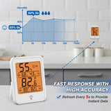 EAGLE PEAK Digital Hygrometer, 2 Pack Indoor Thermometer Humidity Gauge with Temperature Humidity Monitor for Nursery Room, Living Room, Office, Basement, Greenhouse, White - Eagle Peak Canopy and Outdoor Products