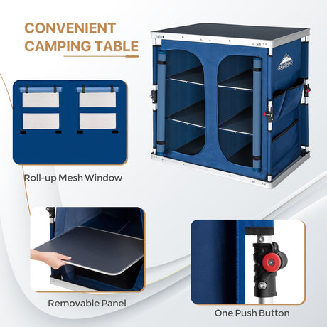 EAGLE PEAK Double Camping Folding Table with Storage Organizer and Side Pockets - Eagle Peak Canopy and Outdoor Products