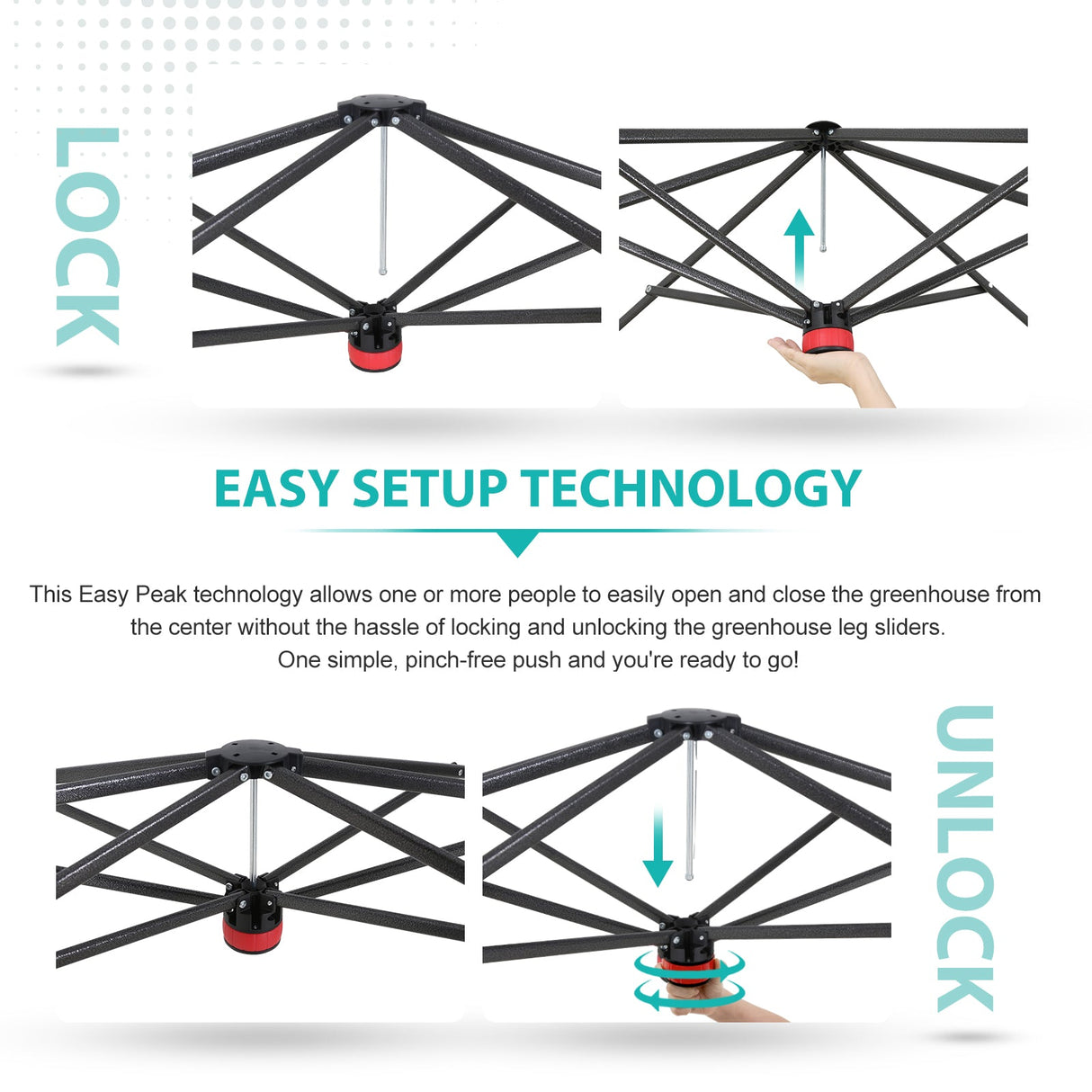 EAGLE PEAK Easy Fast Setup Instan 8x6 Pop Up Walk In Greenhouse - Eagle Peak Canopy and Outdoor Products