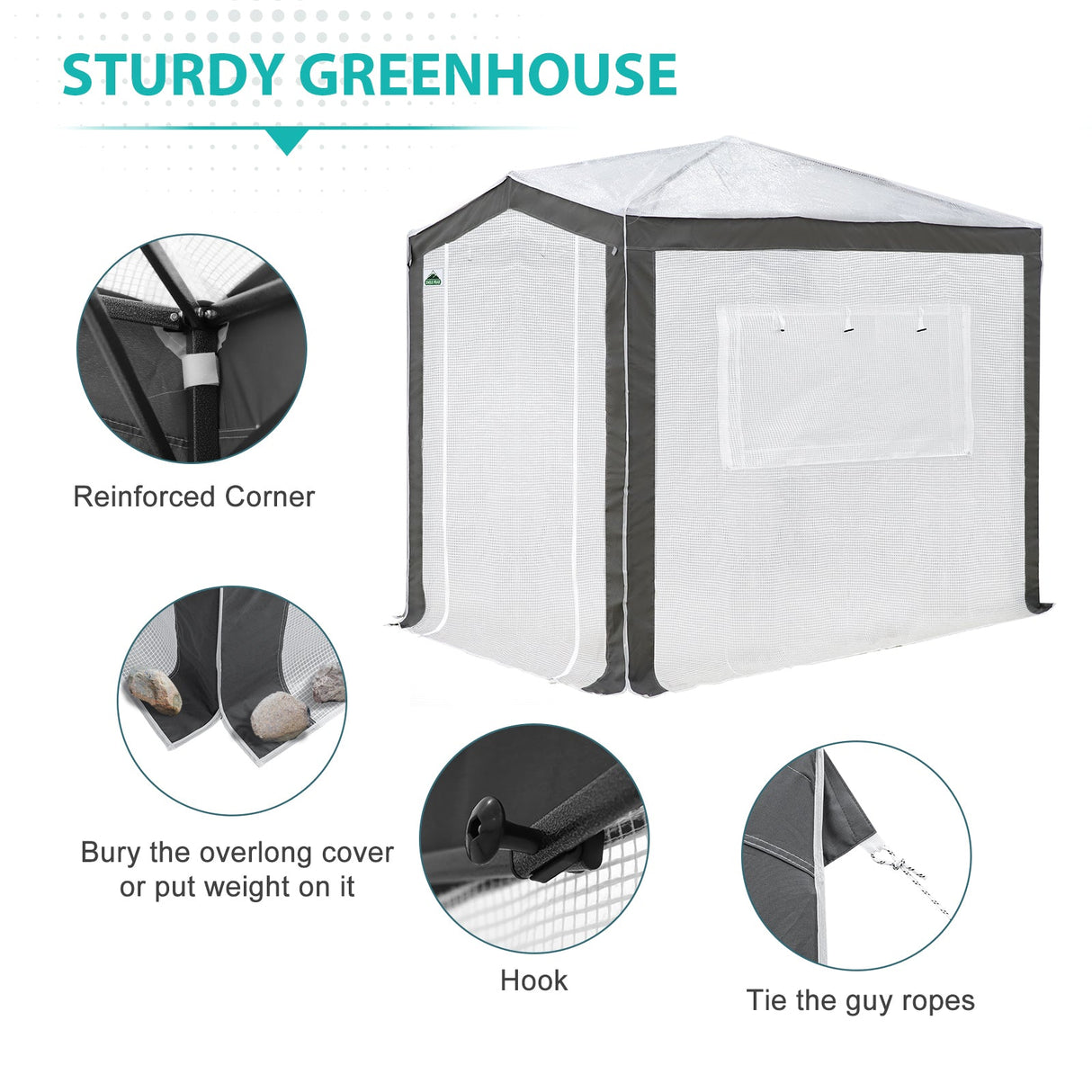 EAGLE PEAK Easy Fast Setup Instan 8x6 Pop Up Walk In Greenhouse - Eagle Peak Canopy and Outdoor Products