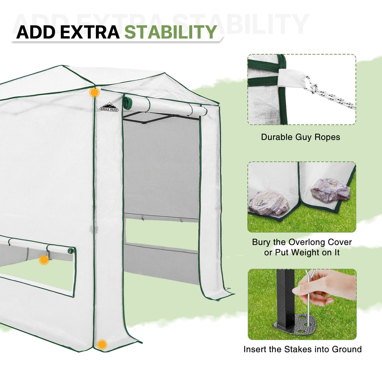 EAGLE PEAK Easy Fast Setup Instan 8x6 Pop Up Walk In Greenhouse - Eagle Peak Canopy and Outdoor Products