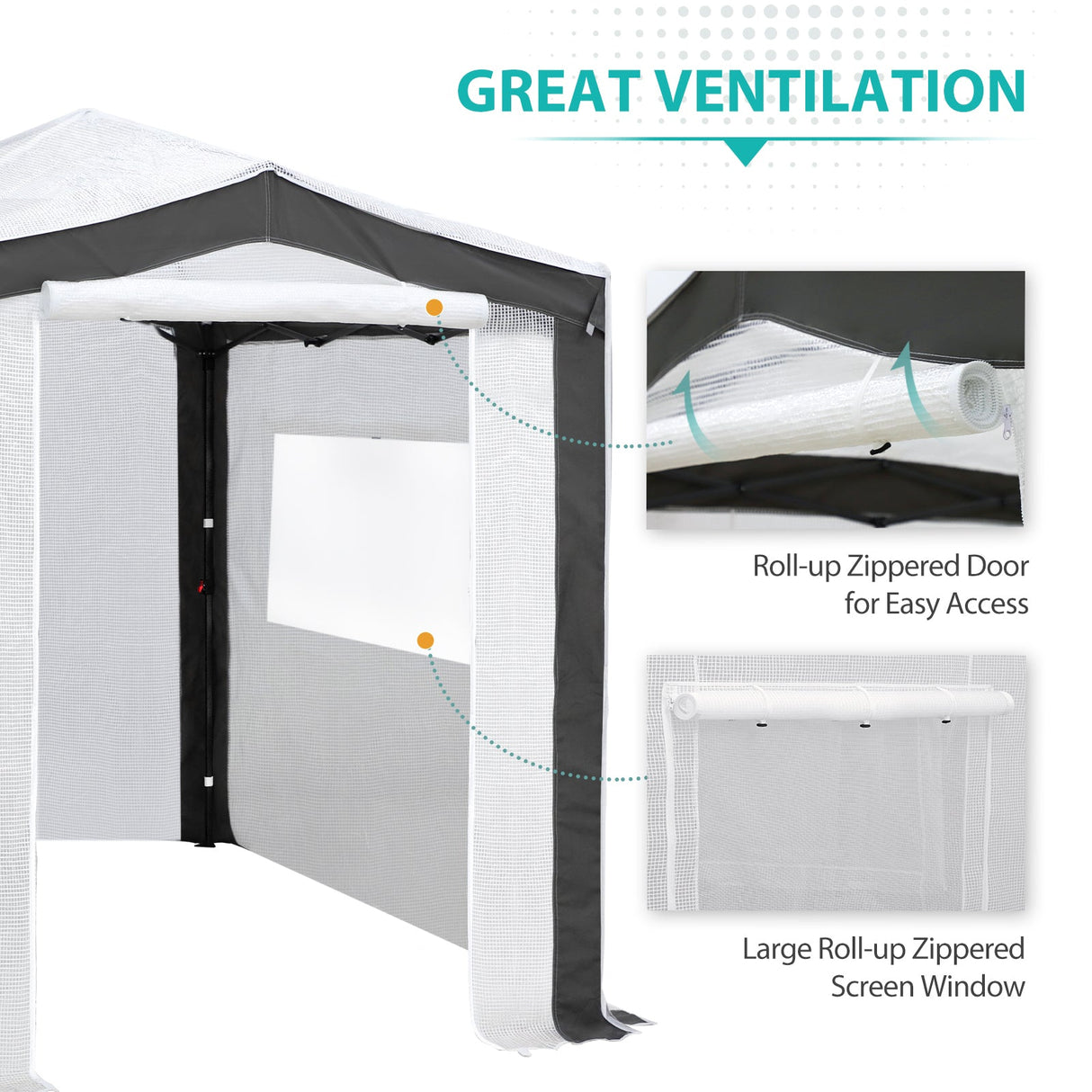 EAGLE PEAK Easy Fast Setup Instan 8x6 Pop Up Walk In Greenhouse - Eagle Peak Canopy and Outdoor Products