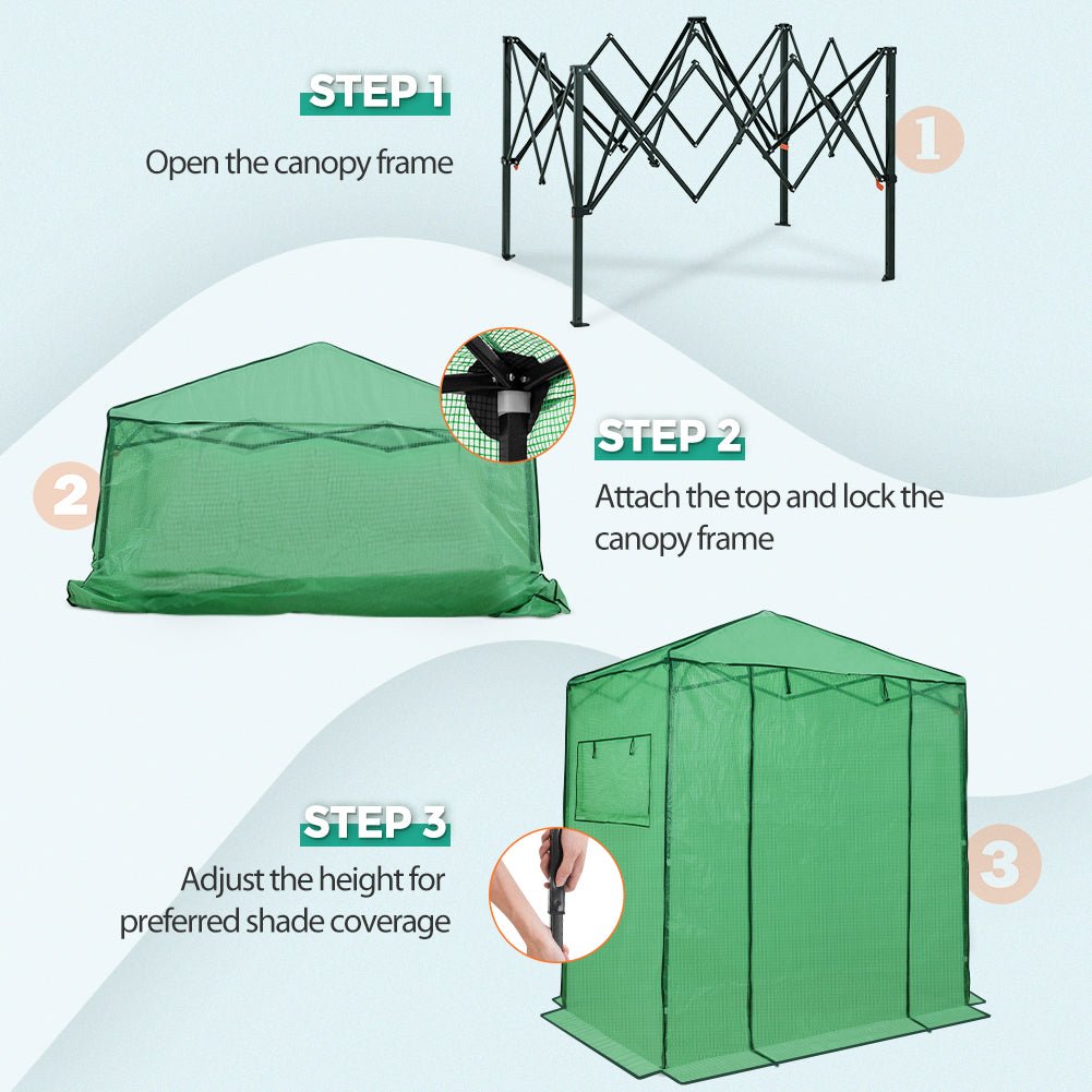 EAGLE PEAK Easy Fast Setup Instant 6x4 Walk - in Indoor/Outdoor Greenhouse - Eagle Peak Canopy and Outdoor Products