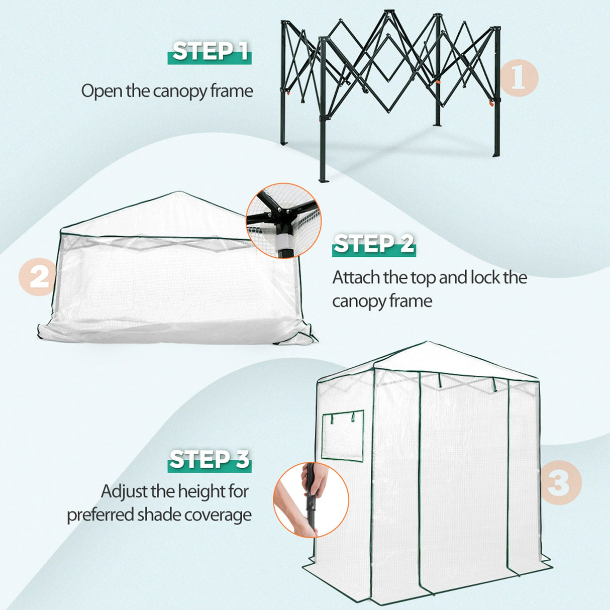 EAGLE PEAK Easy Fast Setup Instant 6x4 Walk - in Indoor/Outdoor Greenhouse - Eagle Peak Canopy and Outdoor Products