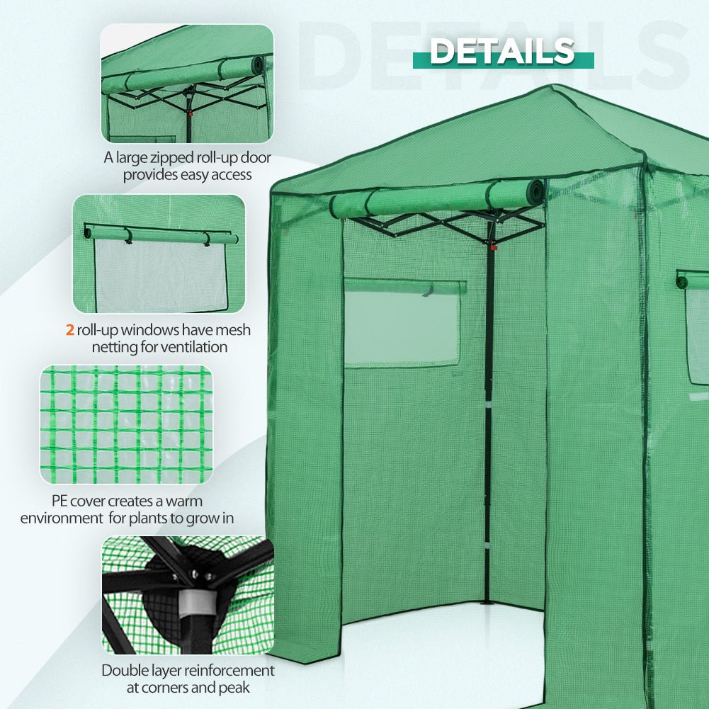 EAGLE PEAK Easy Fast Setup Instant 6x4 Walk - in Indoor/Outdoor Greenhouse - Eagle Peak Canopy and Outdoor Products