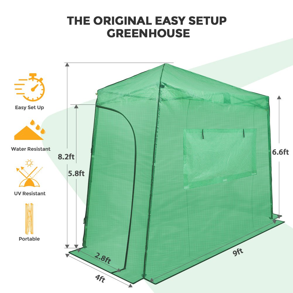 EAGLE PEAK Easy Fast Setup Instant 9x4 Walk - in Indoor/Outdoor Greenhouse - Eagle Peak Canopy and Outdoor Products