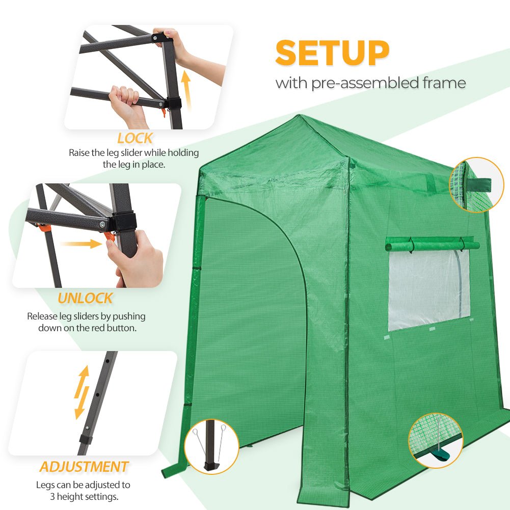 EAGLE PEAK Easy Fast Setup Instant 9x4 Walk - in Indoor/Outdoor Greenhouse - Eagle Peak Canopy and Outdoor Products