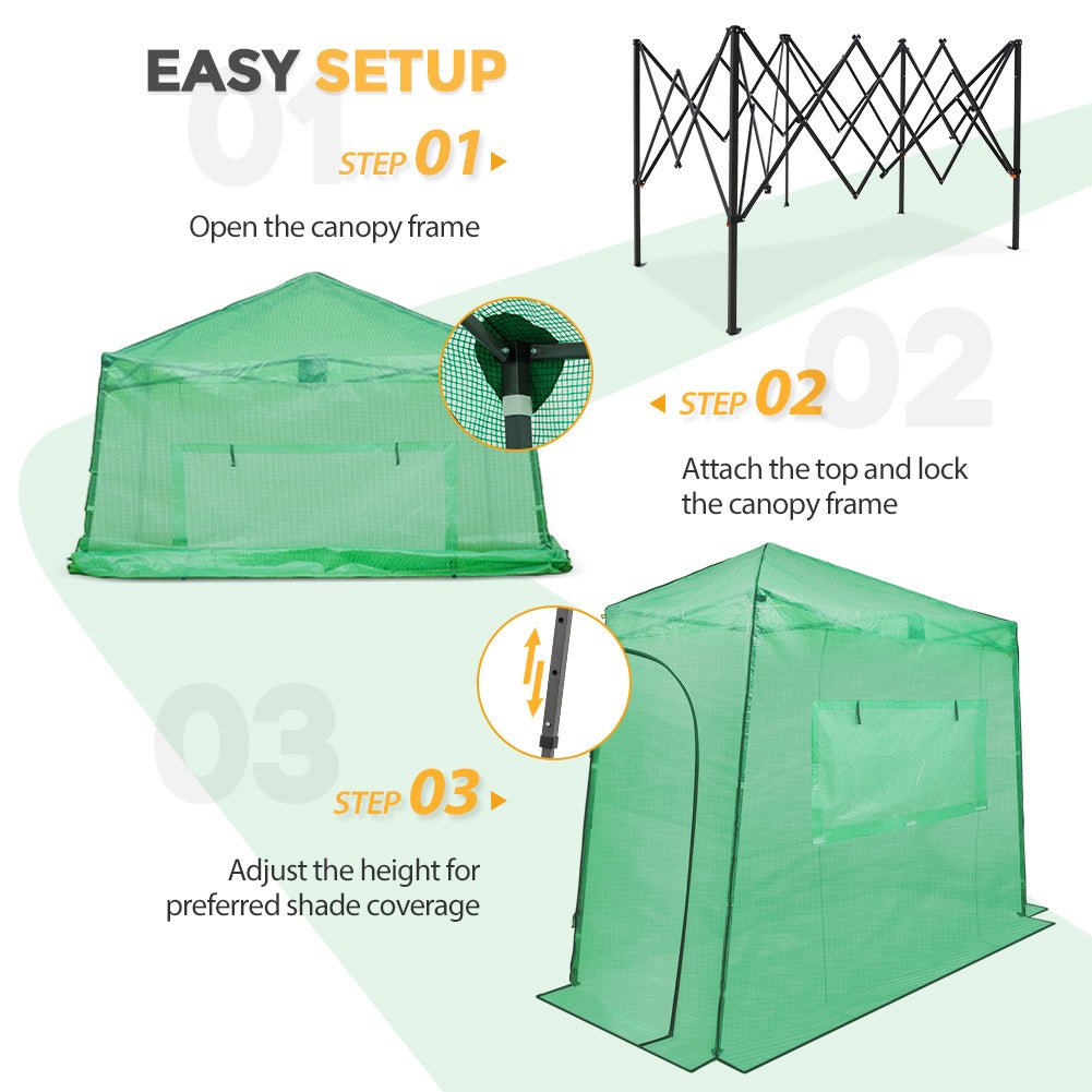 EAGLE PEAK Easy Fast Setup Instant 9x4 Walk - in Indoor/Outdoor Greenhouse - Eagle Peak Canopy and Outdoor Products