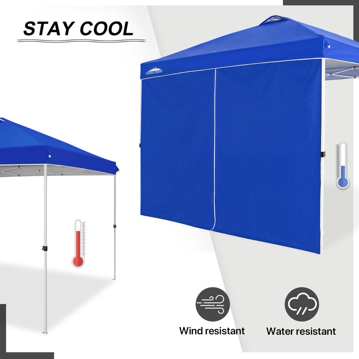 EAGLE PEAK Entry Wall Panel with Zipper for 10x10 Straight Leg Canopy only, 1 Sidewall - Eagle Peak Canopy and Outdoor Products