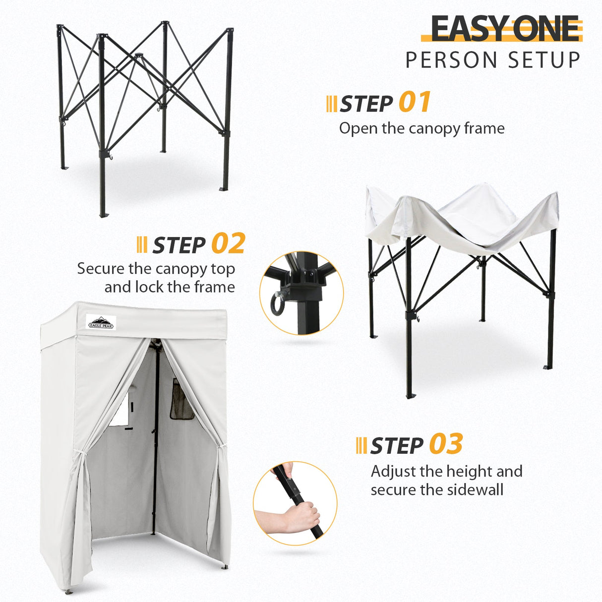 EAGLE PEAK Flat Top 4x4 Pop - up Canopy Changing Room - Eagle Peak Canopy and Outdoor Products