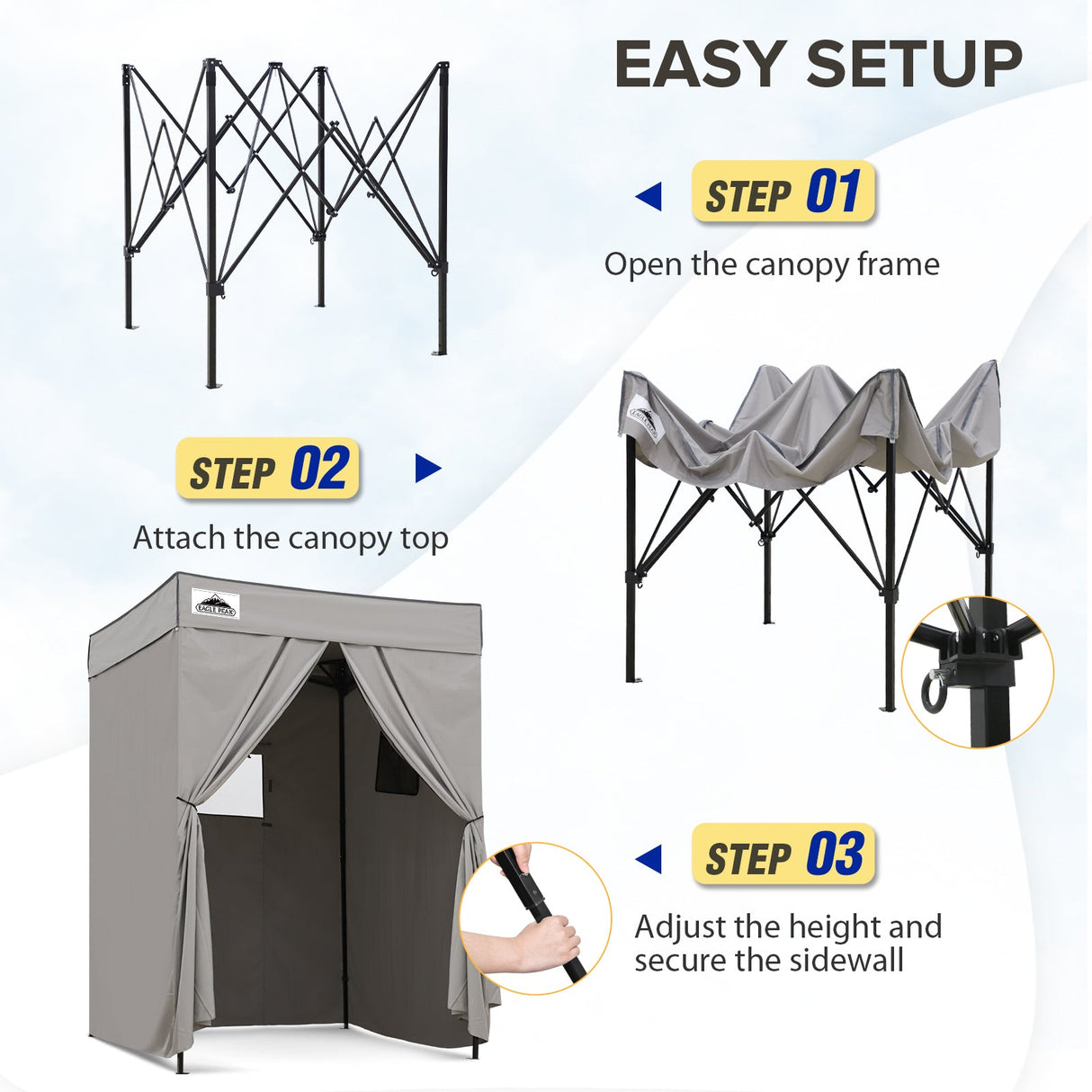 EAGLE PEAK Flex Compact 5x5 Pop - up Canopy Changing Room - Eagle Peak Canopy and Outdoor Products