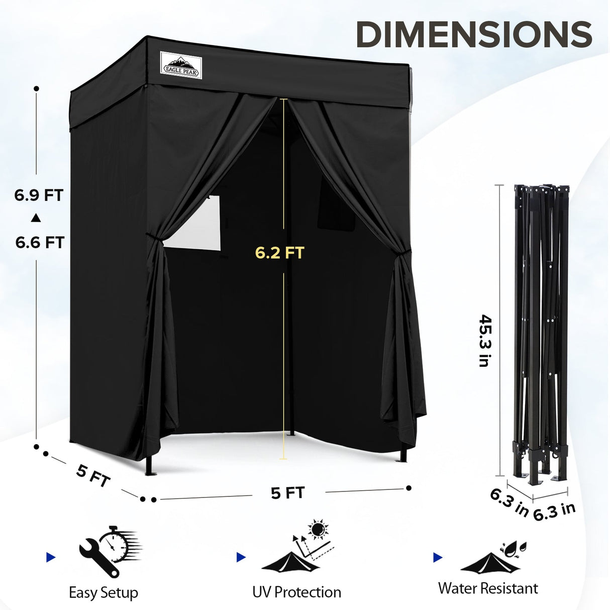 EAGLE PEAK Flex Compact 5x5 Pop - up Canopy Changing Room - Eagle Peak Canopy and Outdoor Products