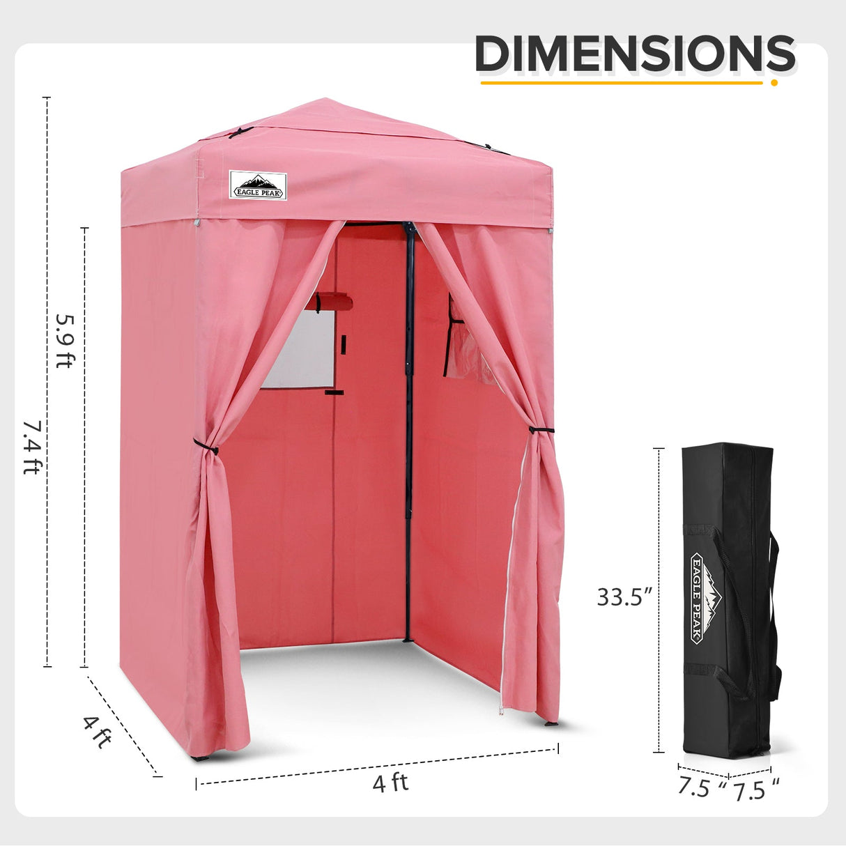 EAGLE PEAK Flex Ultra Compact 4x4 Pop - up Canopy Tent with Vented Top - Eagle Peak Canopy and Outdoor Products