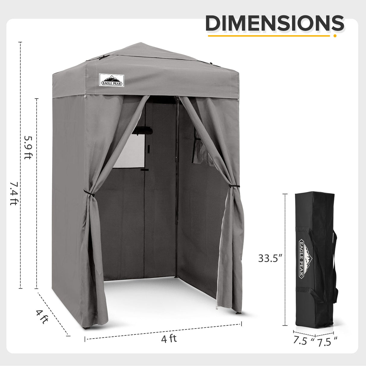 EAGLE PEAK Flex Ultra Compact 4x4 Pop - up Canopy Tent with Vented Top - Eagle Peak Canopy and Outdoor Products