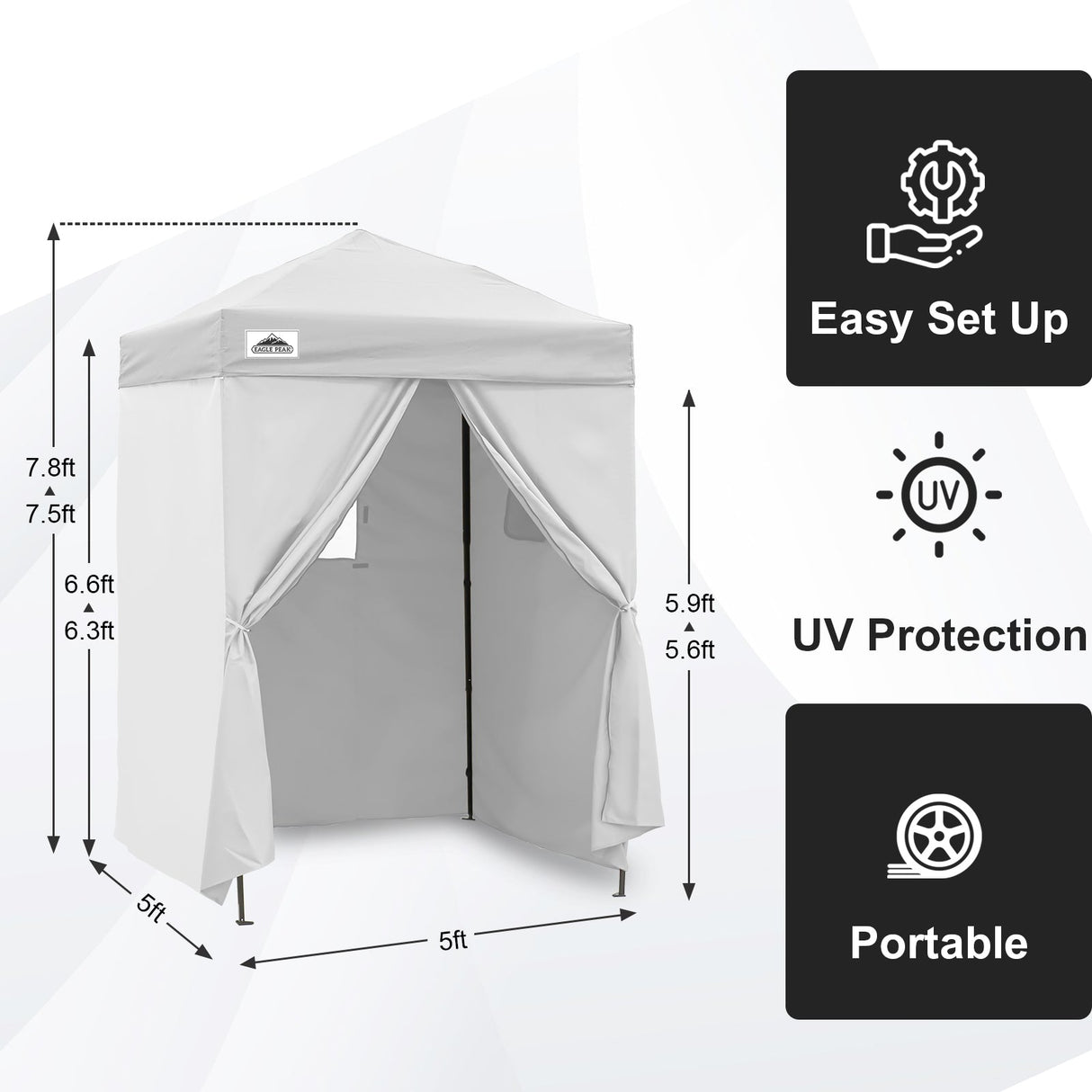 EAGLE PEAK Flex Ultra Compact 5x5 Pop - up Canopy - Eagle Peak Canopy and Outdoor Products