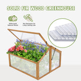 EAGLE PEAK Garden Cold Frame Greenhouse, Use on The Ground or on Raised Garden Beds, 35.4x31.5x23.2in, Wood Frame with PC Windows, Dual Vented Panel, Natural - Eagle Peak Canopy and Outdoor Products