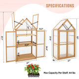 EAGLE PEAK Garden Cold Frame Greenhouse with Adjustable Shelf, 27x16x52in, Natural - Eagle Peak Canopy and Outdoor Products