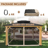 EAGLE PEAK Gazebo Replacement Mosquito Netting 10x12, 4 - Panel Screen Sidewalls with Zipper, Black - Eagle Peak Canopy and Outdoor Products