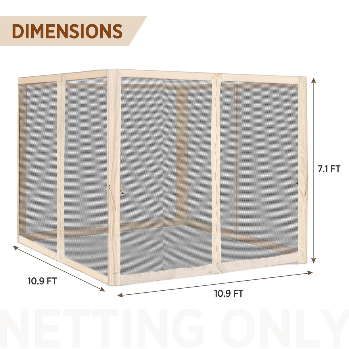 EAGLE PEAK Gazebo Replacement Mosquito Netting 10x12, 4 - Panel Screen Sidewalls with Zipper, Black - Eagle Peak Canopy and Outdoor Products