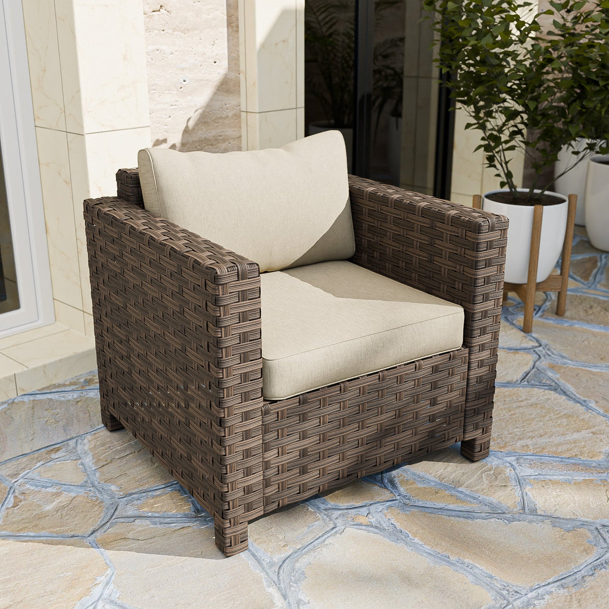 EAGLE PEAK Harbor Haven 1 PC,2 PCS, 4PCS Wicker Patio Chair - Eagle Peak Custom Canopy Tent