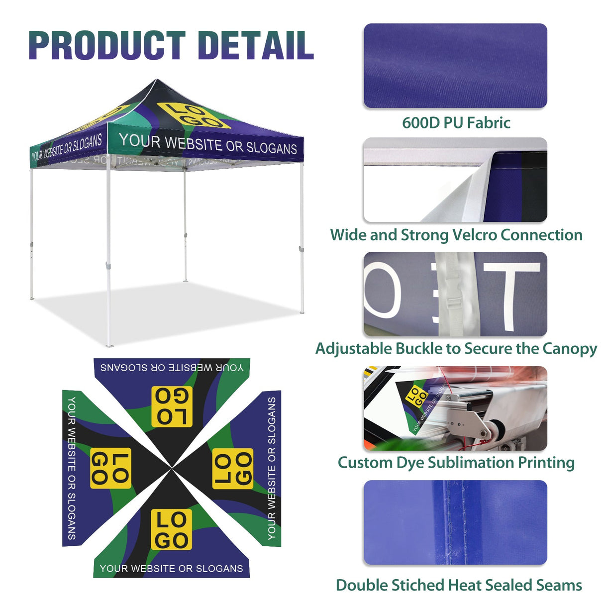 EAGLE PEAK HD100V2 Steel Hex Leg Heavy Duty Custom Commercial Canopy Tent 10x10 - CLICK TO CONFIGURE - Package Prices Start at $599.99 - Eagle Peak Custom Canopy Tent