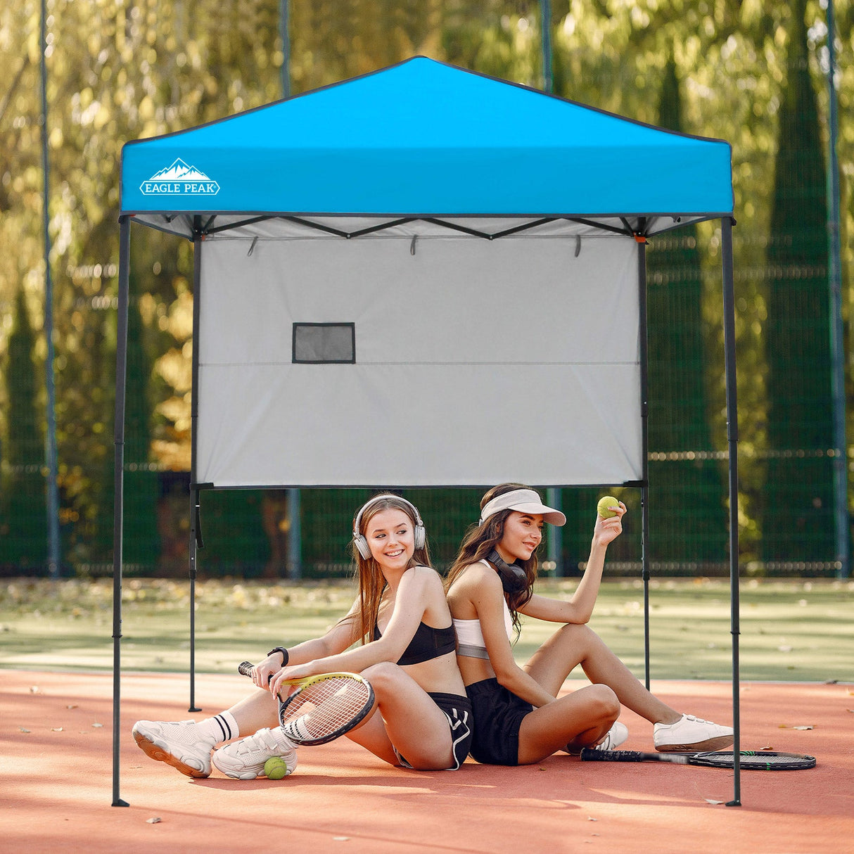 EAGLE PEAK Instant Pop Up Canopy with Adjustable Sun Wall 6x4 ft, Straight Lightweight Compact Portable Tent with Carry Bag - Eagle Peak Canopy and Outdoor Products