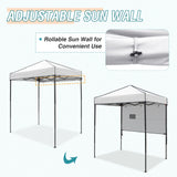 EAGLE PEAK Instant Pop Up Canopy with Adjustable Sun Wall 6x4 ft, Straight Lightweight Compact Portable Tent with Carry Bag - Eagle Peak Canopy and Outdoor Products