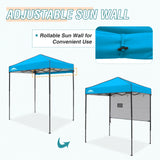 EAGLE PEAK Instant Pop Up Canopy with Adjustable Sun Wall 6x4 ft, Straight Lightweight Compact Portable Tent with Carry Bag - Eagle Peak Canopy and Outdoor Products