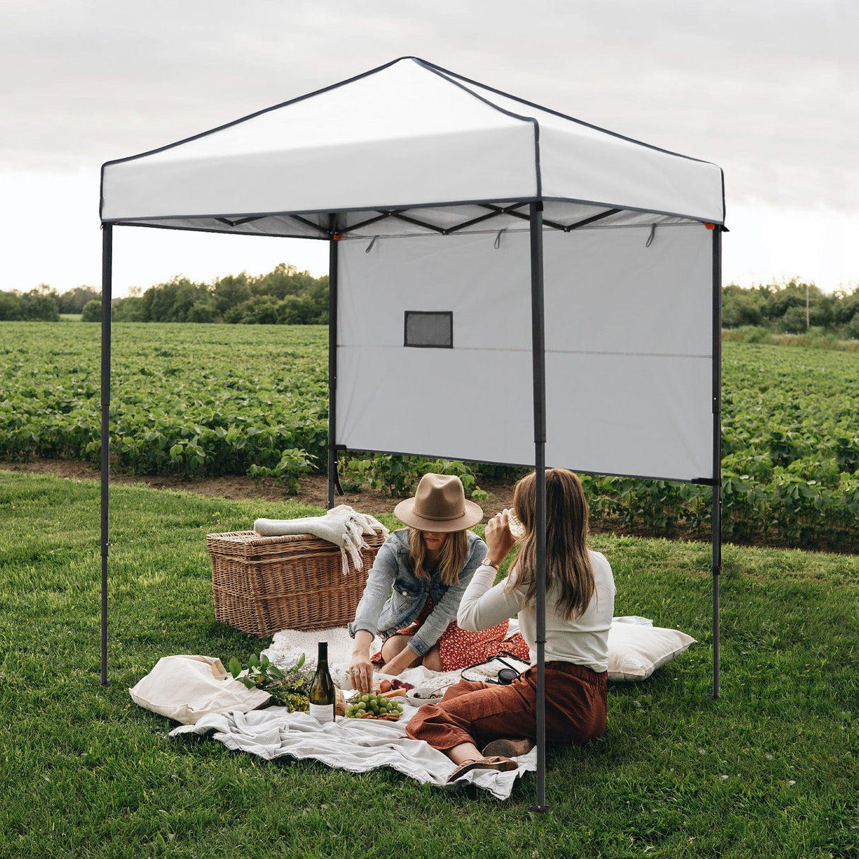 EAGLE PEAK Instant Pop Up Canopy with Adjustable Sun Wall 6x4 ft, Straight Lightweight Compact Portable Tent with Carry Bag - Eagle Peak Canopy and Outdoor Products