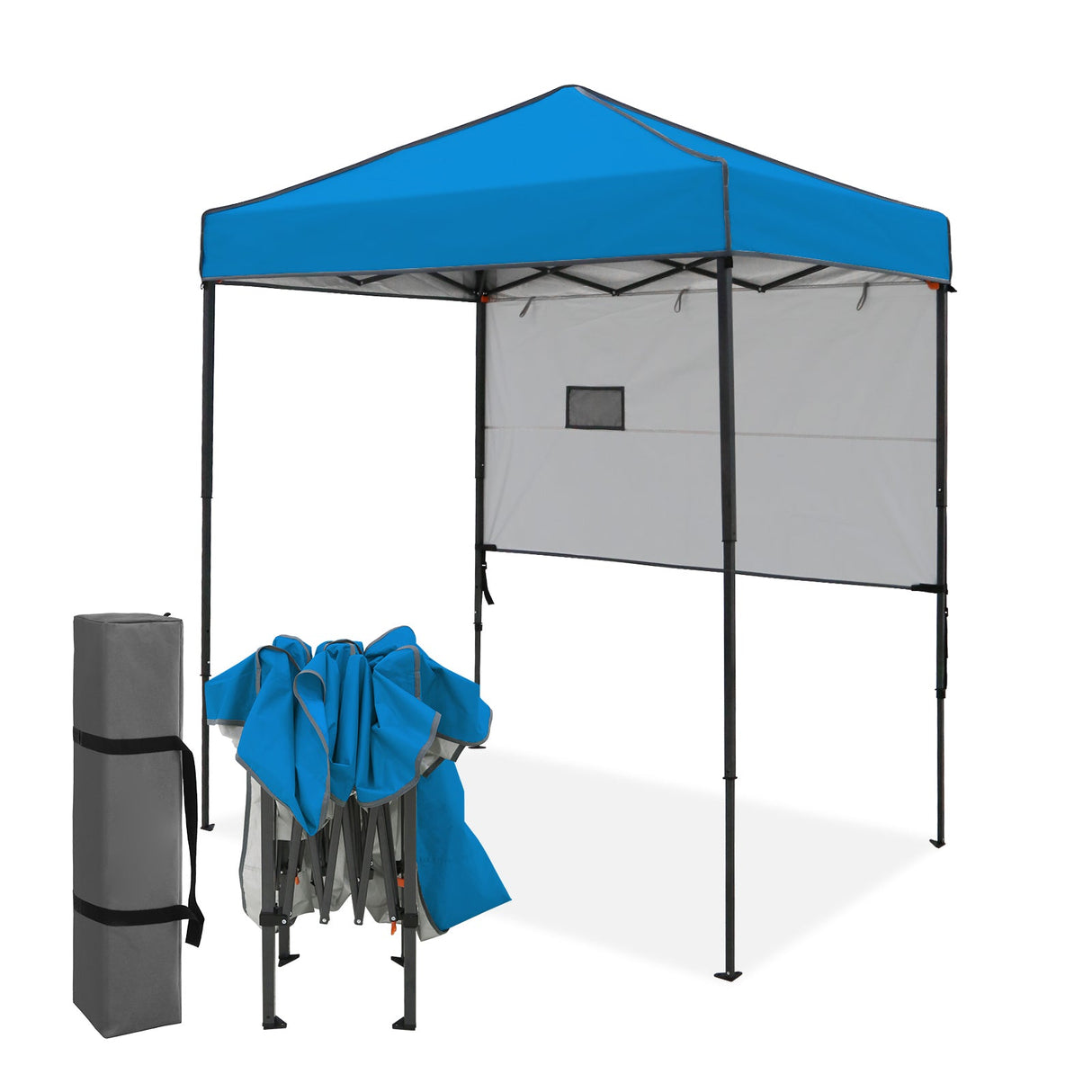 EAGLE PEAK Instant Pop Up Canopy with Adjustable Sun Wall 6x4 ft, Straight Lightweight Compact Portable Tent with Carry Bag - Eagle Peak Canopy and Outdoor Products