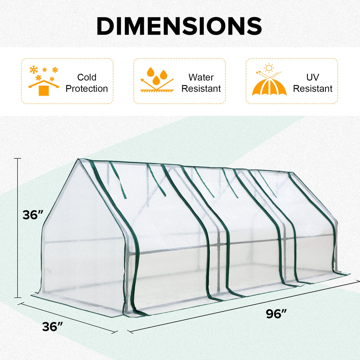 EAGLE PEAK Mini Garden Portable Greenhouse,96"x36"x36" - Eagle Peak Canopy and Outdoor Products