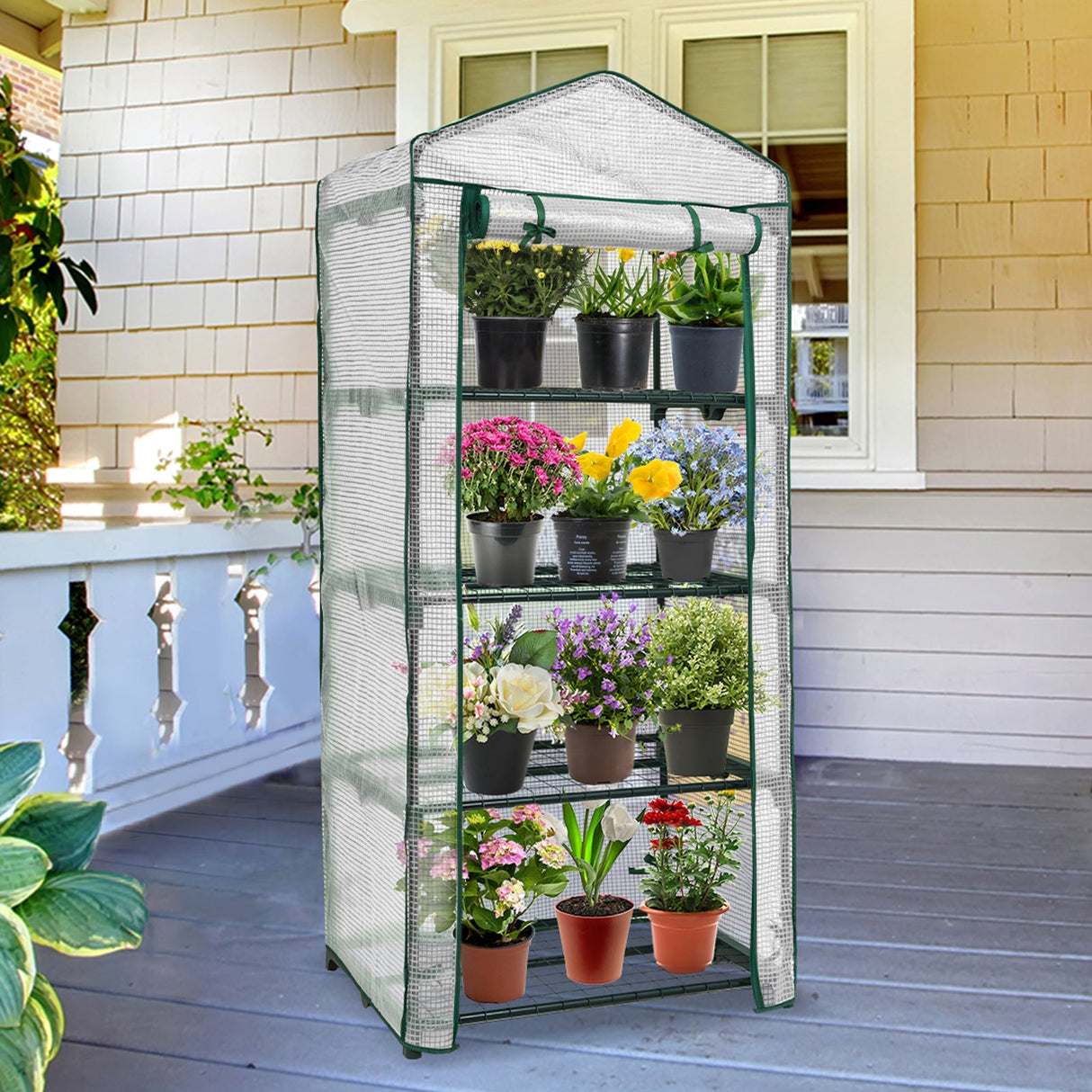 EAGLE PEAK Mini Greenhouse with Wire Shelves,27.2"x19.3"x64.2" - Eagle Peak Canopy and Outdoor Products