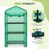 EAGLE PEAK Mini Greenhouse with Wire Shelves,3 Tier, with Wheels, 27"x19"x51" - Eagle Peak Canopy and Outdoor Products