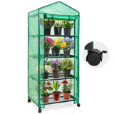 EAGLE PEAK Mini Greenhouse with Wire Shelves,4 Tier, with Wheels - Eagle Peak Canopy and Outdoor Products