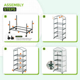 EAGLE PEAK Mini Greenhouse with Wire Shelves,4 Tier, with Wheels - Eagle Peak Canopy and Outdoor Products