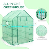 EAGLE PEAK Mini Walk - in Greenhouse 57'' x 57'' x 77'' , Green - Eagle Peak Canopy and Outdoor Products