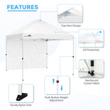 EAGLE PEAK MP100 10x10 Professional Commercial Pop Up Canopy Tent Instant MarketPlace Outdoor Canopy Easy Set - up Folding Shelter w/Zipper Attach Sunwall and 100 Sq Ft of Shade (White) - Eagle Peak Canopy and Outdoor Products