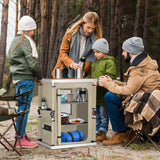 EAGLE PEAK Outdoor Camping Pop Up Folding Table with Large 3 - Tier Storage Organizer and Side Pockets - Eagle Peak Canopy and Outdoor Products