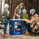 EAGLE PEAK Outdoor Camping Pop Up Folding Table with Large 3 - Tier Storage Organizer and Side Pockets - Eagle Peak Canopy and Outdoor Products