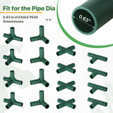 EAGLE PEAK Pack of 16pcs 4 Types Greenhouse Frame Connectors 0.63 in, PVC Pipe Joint for Flower Stands Gardening Frame Construction - Eagle Peak Canopy and Outdoor Products
