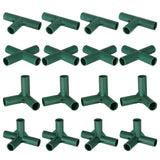 EAGLE PEAK Pack of 16pcs 4 Types Greenhouse Frame Connectors 0.63 in, PVC Pipe Joint for Flower Stands Gardening Frame Construction - Eagle Peak Canopy and Outdoor Products