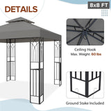 EAGLE PEAK Patio Gazebo 8x8 with Corner Shelves - Eagle Peak Canopy and Outdoor Products