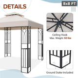 EAGLE PEAK Patio Gazebo 8x8 with Corner Shelves - Eagle Peak Canopy and Outdoor Products